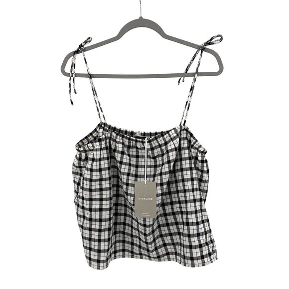 Everlane The Flowy Cami in black white gingham Size XL - Picture 2 of 7
